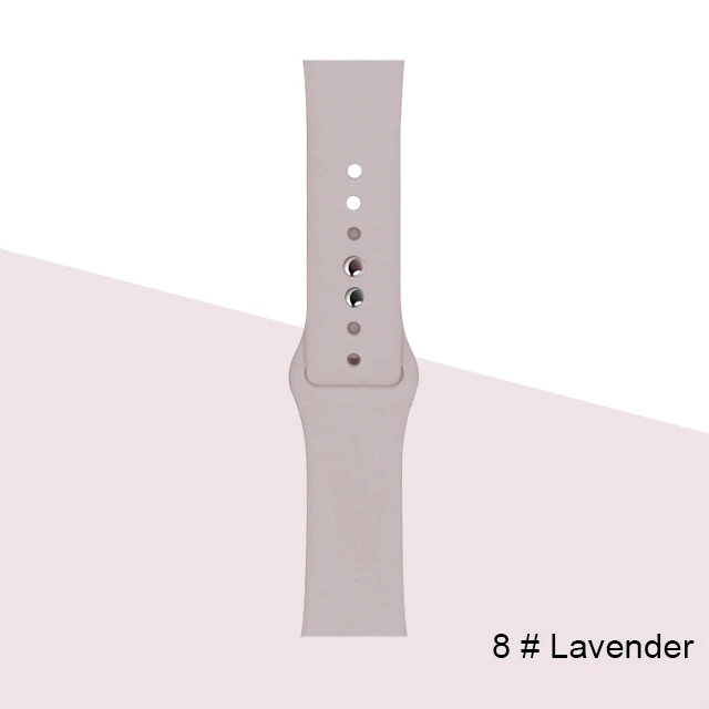 Silicone Strap For Apple Watch band 45mm 41mm 44mm 40mm 38mm 42mm Watchband Bracelet Correa For Iwatch Series 6 Se 5 4 3 7 Lavender-8