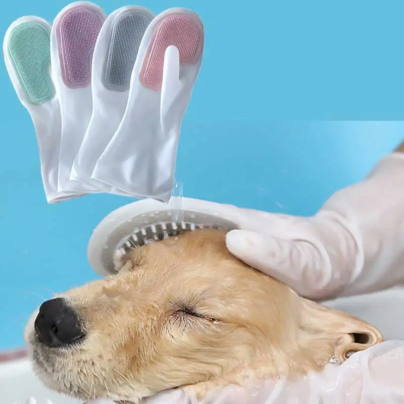 

Pet Grooming Gloves Magic Brush Housework Gloves Silicone Laundry Gloves