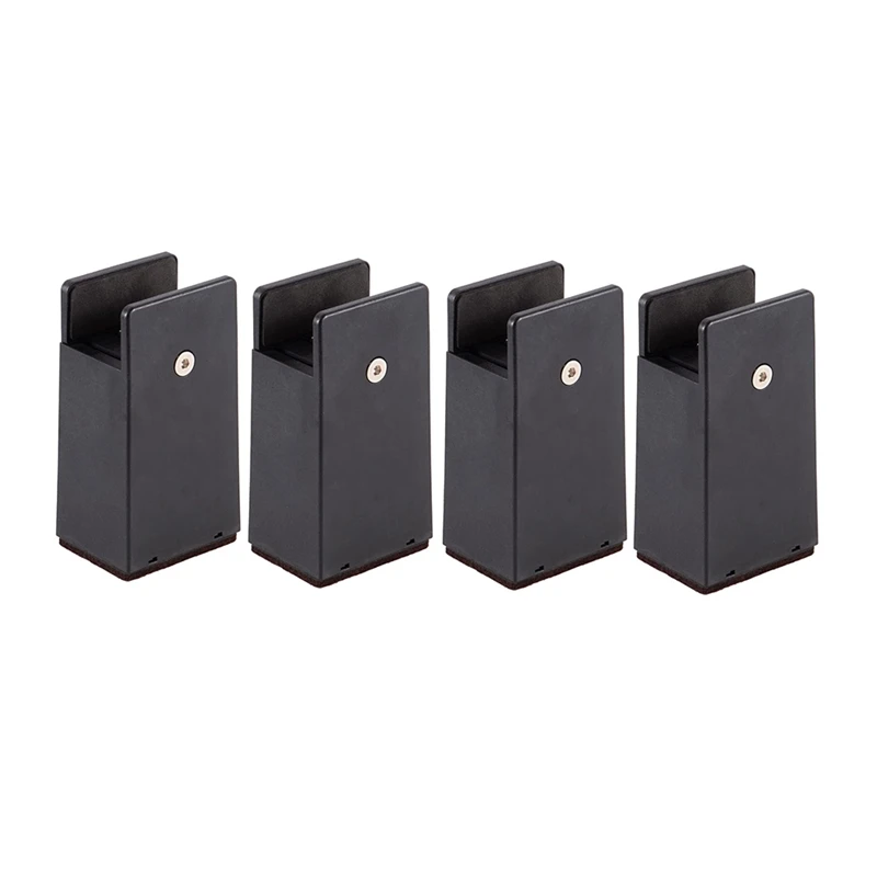 

4Pc Adjustable Bed Risers 4In Furniture Risers With Screw Clamp Couch Risers For Furniture Thickness 0-1.6In For Table