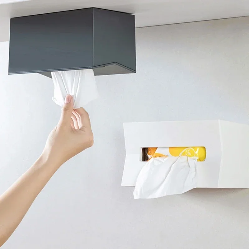 Kitchen Tissue Box Cover Napkin Holder for Paper Towels Box for Napkins Tissue Dispenser Wall Mounted Container for Wipes 3
