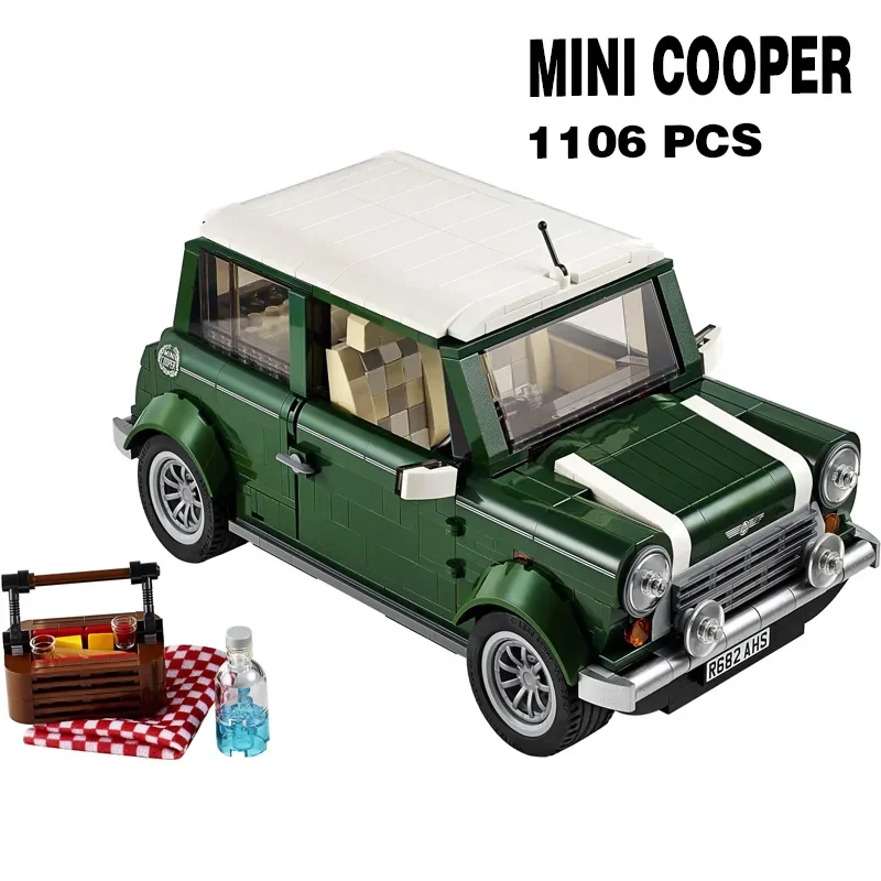 In Shock Classic Technical MINI Retro Vintage Car Building Blocks Cooper MK VII Compatible 10242 Model Sets Bricks Kids Toy Gift 2