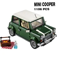 In Shock Classic Technical MINI Retro Vintage Car Building Blocks Cooper MK VII Compatible 10242 Model Sets Bricks Kids Toy Gift 2