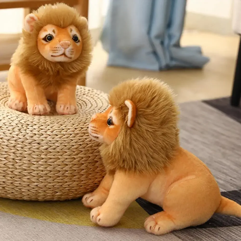 Cute Lion Plush Toy Simulation Soft Kawaii Animal Lion Doll Plush Pillow Cushion Children Toy Christmas Gifts
