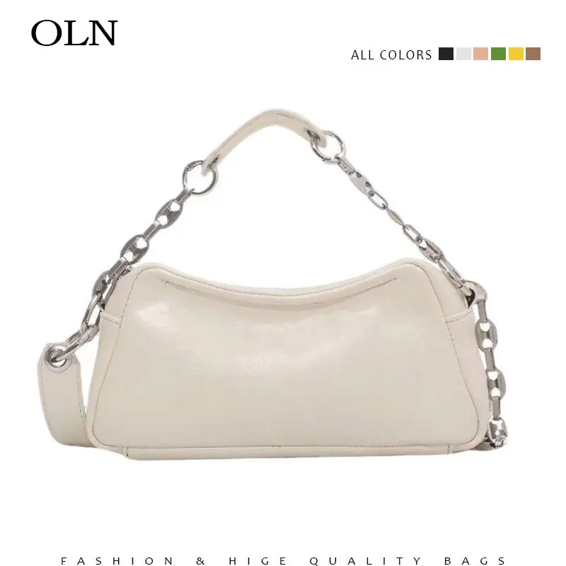 

Pink Leather Shoulder Bags For Women 2022 Fashion Yellow Green Small Purses And Handbags Female Black Crossbody Bag With Chain