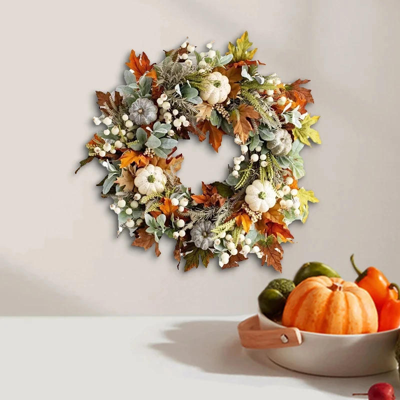 45cm Autumn Pumpkin Wreath 4