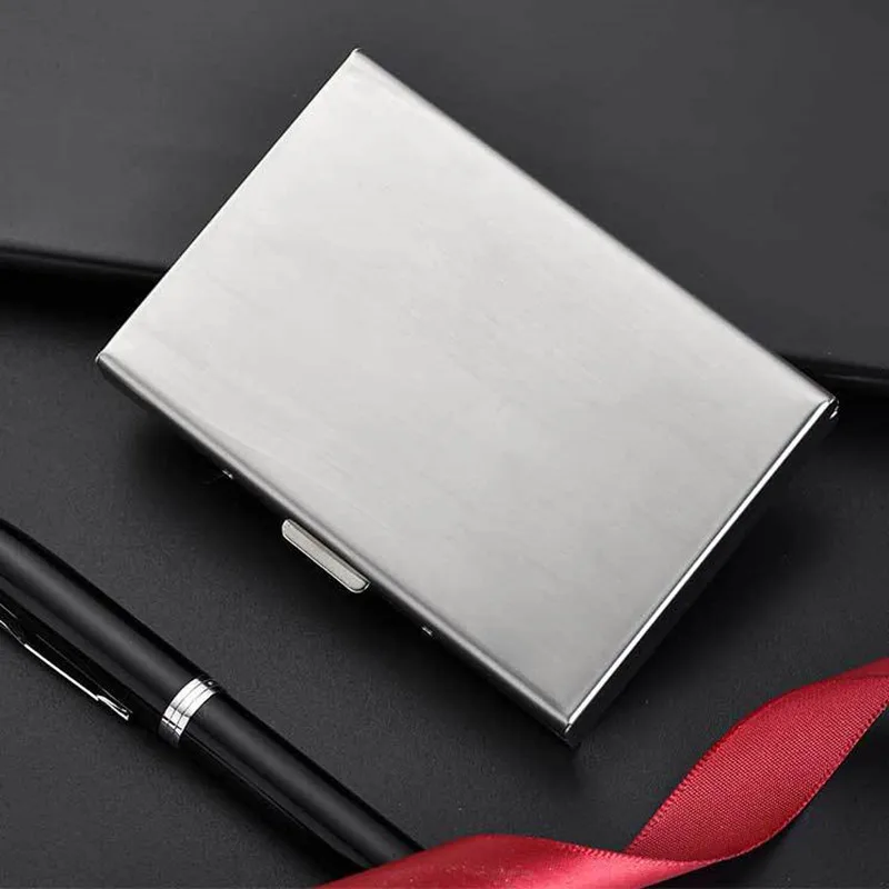 Fashion Aluminum Antimagnetic Card Holder Women Men Metal Credit Card Business Card Holders Organizer Purse Wallet