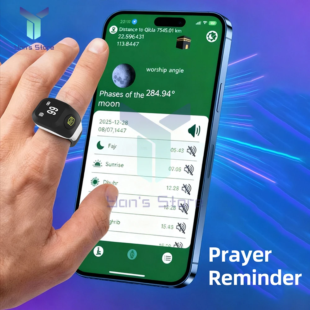 Smart APP Ring Counter Portable Digital Display Counter Bluetooth Counting Ring Time Reminder Wearable Tasbih Zikr Ring Misbah - 5