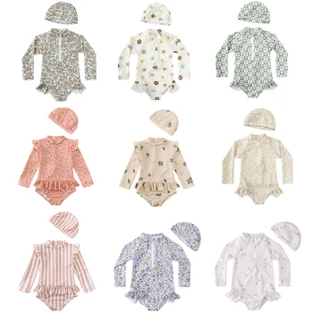 1-7 anni neonato neonato bambina costume da bagno floreale fenicottero fragola stampa costumi da bagno costume da bagno beachwear 1