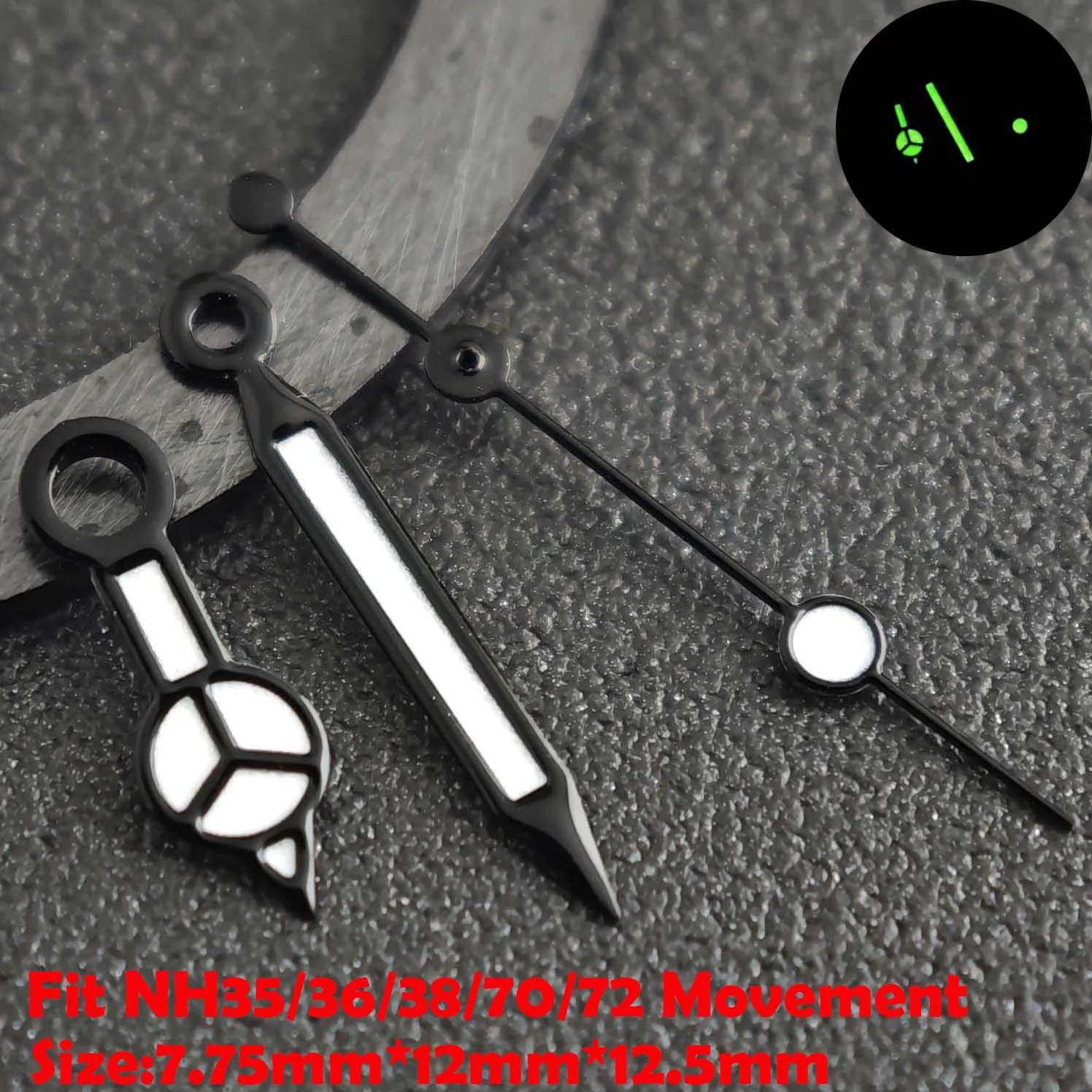 Luminous Green/Blue-Green Watch Hands - Premium Replacement Parts