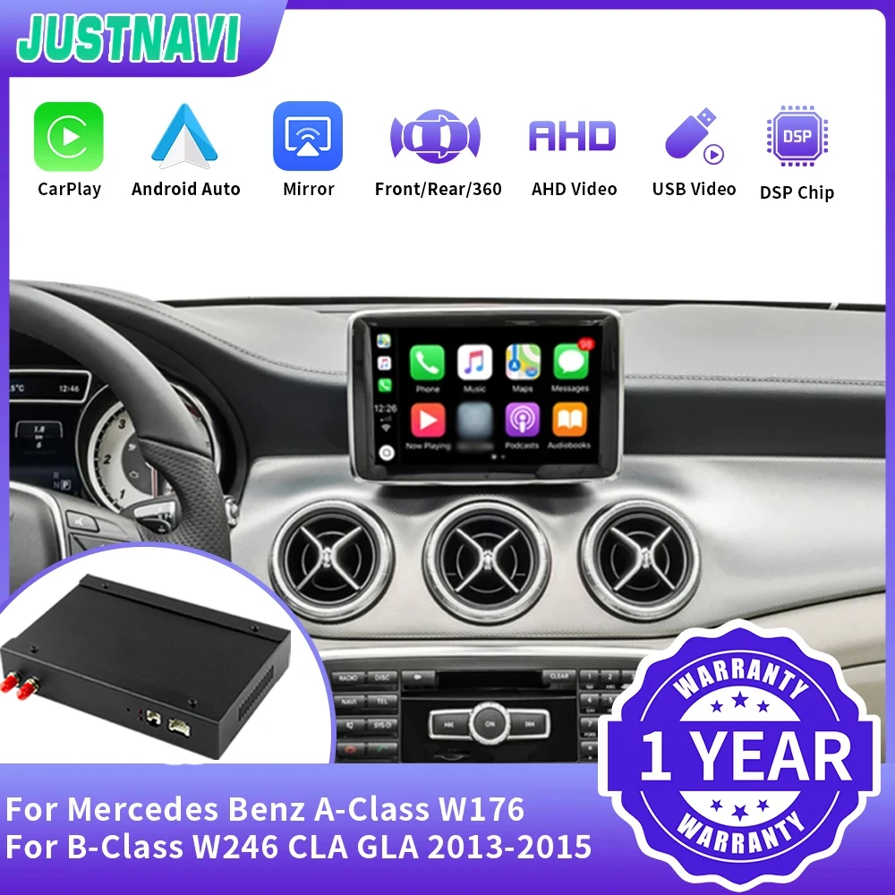 

JUSTNAVI Автомобильный мультимедийный беспроводной CarPlay для Mercedes Benz A-Class W176 B-Class W246 CLA GLA 2013-2015 Android авто