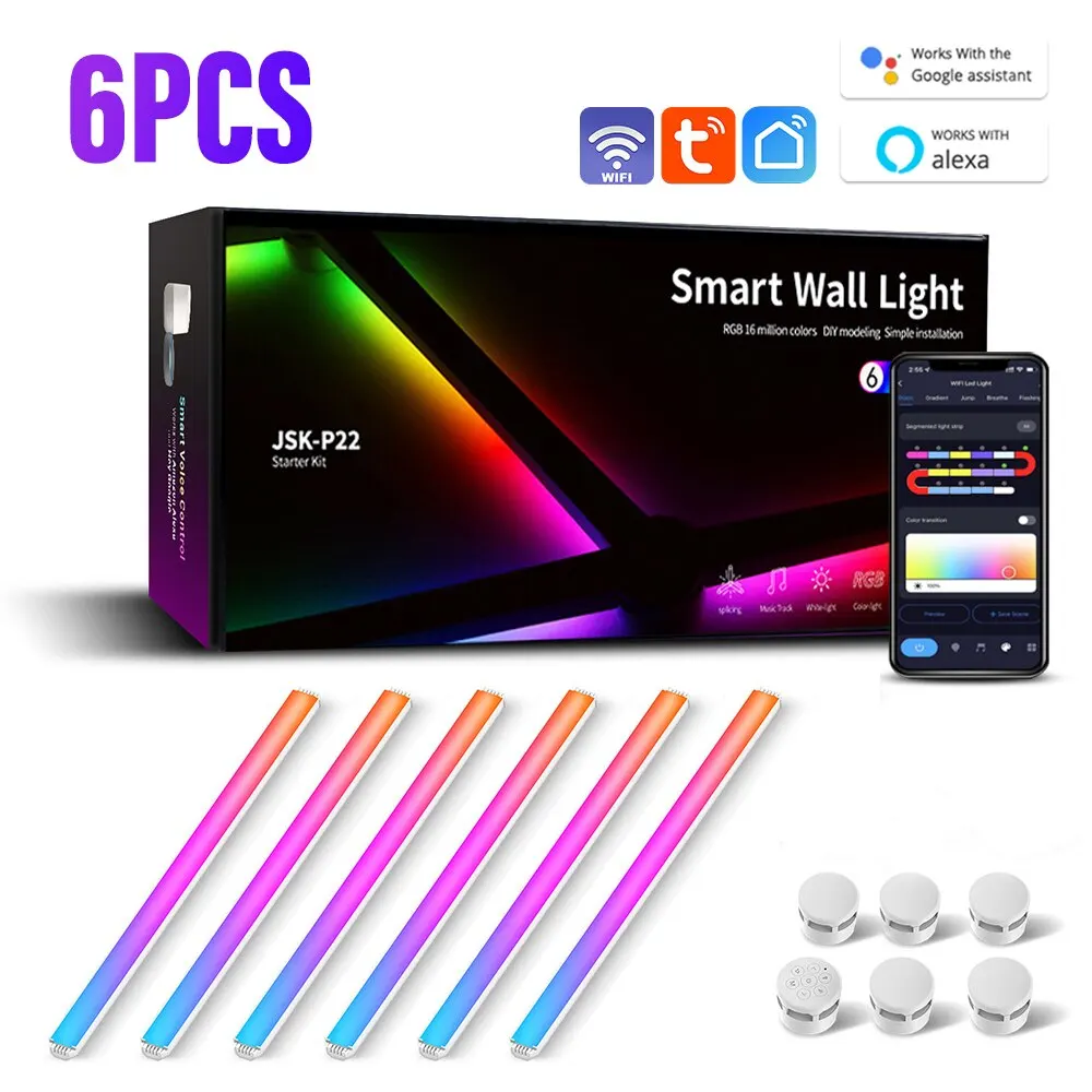 Barre Luminose LED RGB Attivate Dal Suono – Ricaricabili Wireless – 16 Modalità – Cancellazione Rumore – Confezione Da 2 Per Musica, Gaming E TV – Auraglow - 2