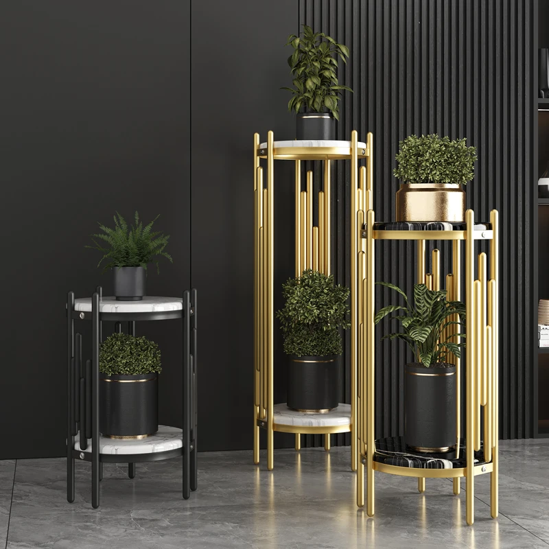 Modern Minimalist Luxury Indoor Plant Stand Living Room Multi-Tier Flower Stand Nordic Style Green Plant Shelf Shelf