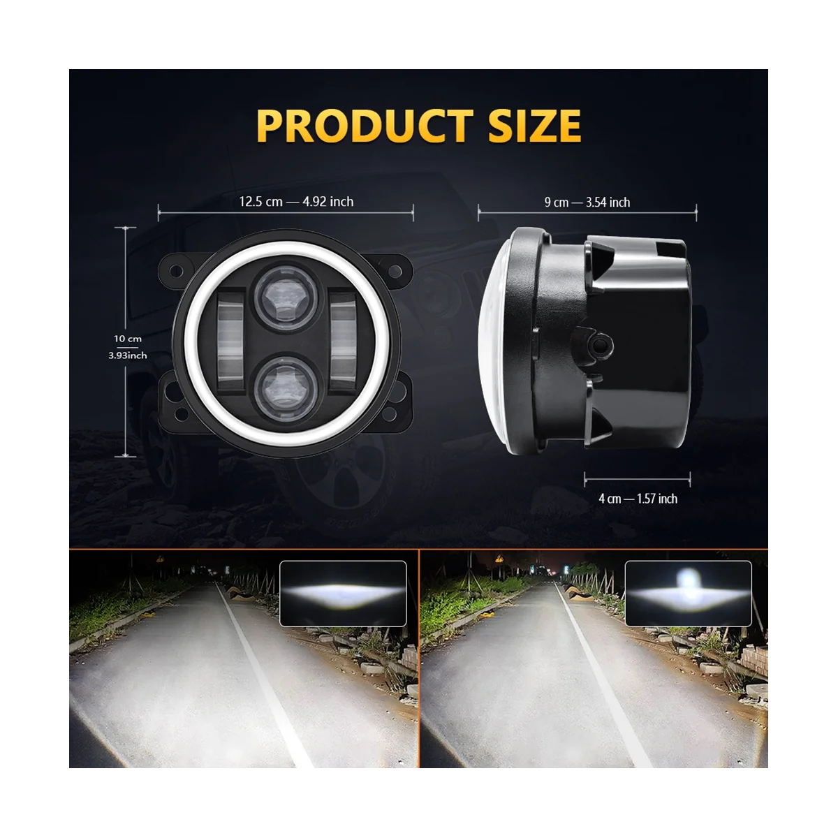 

Противотуманный Передний фонарь для автомобиля с ангельскими глазами 4 дюйма