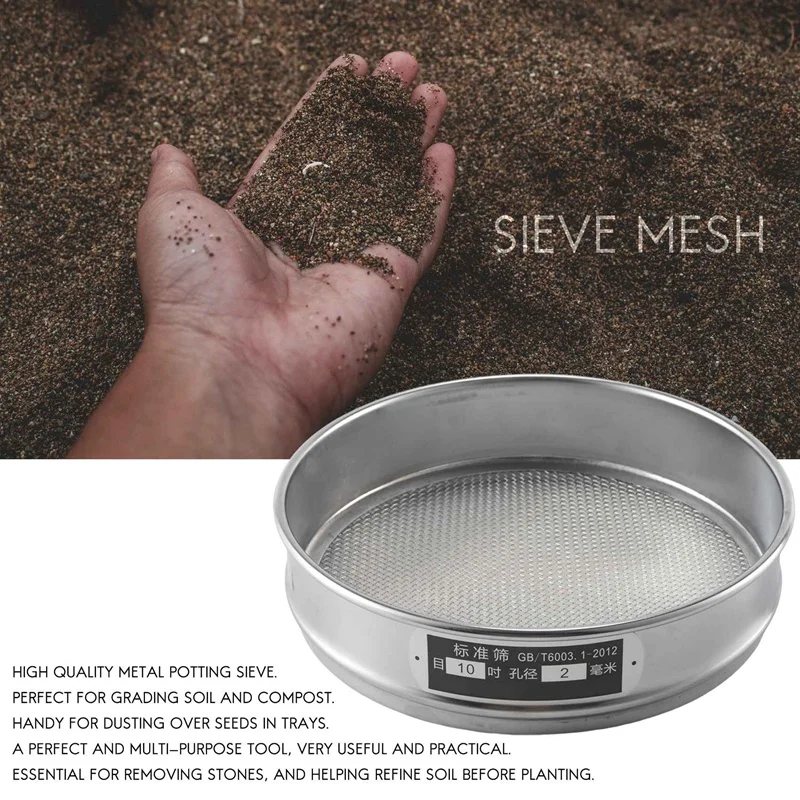 Heavy Duty Garden Riddle Sieve Mesh Soil Sift Compost Seed Tray Gardening Tool