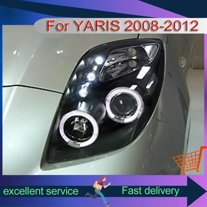 

Car Styling For Toyota 2008-2012 Yaris Headlight Upgrade DRL Xenon Front Lamp LED Turn Signals Projector Lens Auto Accessories