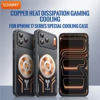 Graphene Cooling Phone Case for iphone 17 16 15 14 Pro Max 17Air Case Aluminum Alloy Heat Dissipation Red Copper Case Back Cover