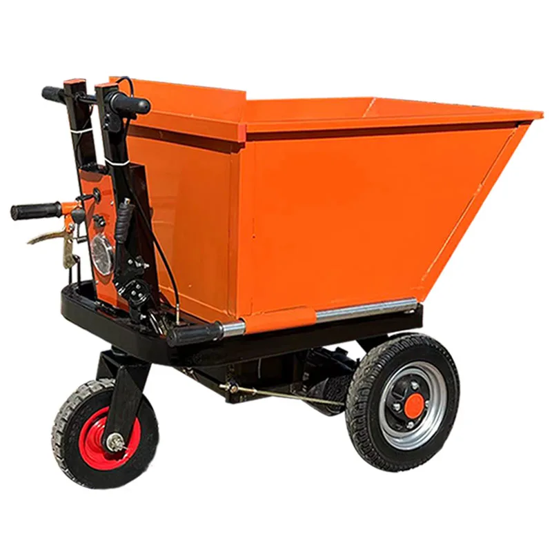 ZL Construction Site Electric Trolley Three-Wheel Gray Hopper Stainless Steel