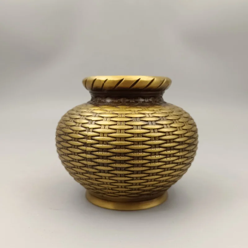 antique-bronze-collection-copper-ornaments-woven-copper-fish-basket-home-decorative-creative-gifts-crafts-one-piece-dropshippi