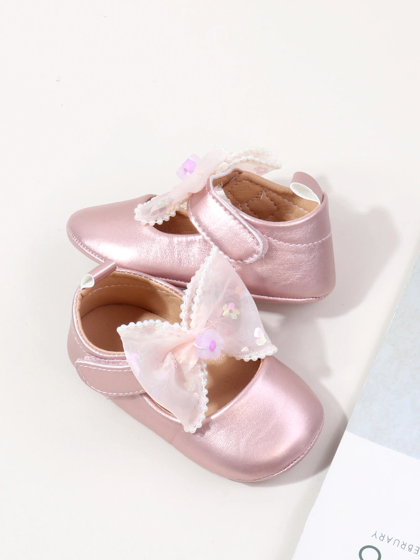 Neue matte Lederschuhe im Frühlings- und Herbststil, einzelne Schuhe mit Fliegen, Schuhe im Prinzessinnen-Stil für Babys, Lern- und Wanderschuh – Detail 9