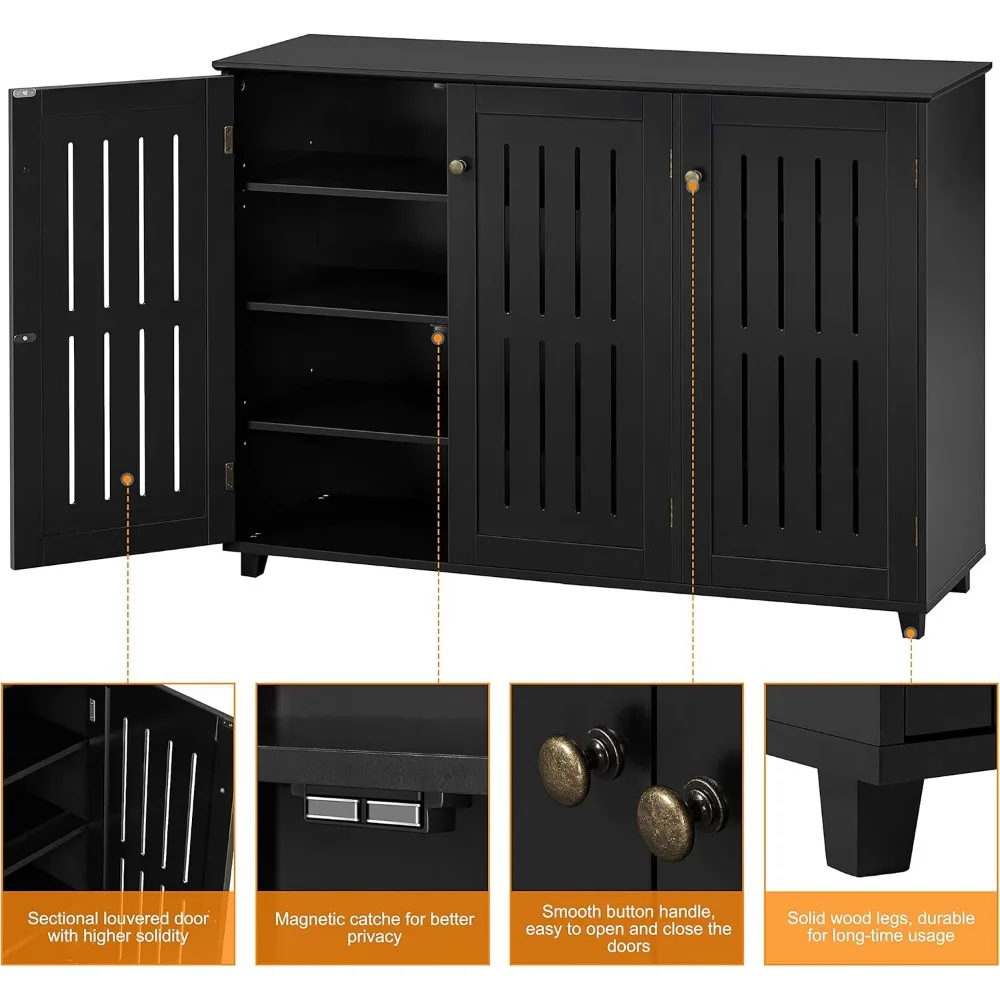 Shoe Cabinet, Shoes Rack Adjustable Storage, 4 Tier Shoes Rack, Shoe Cabinet