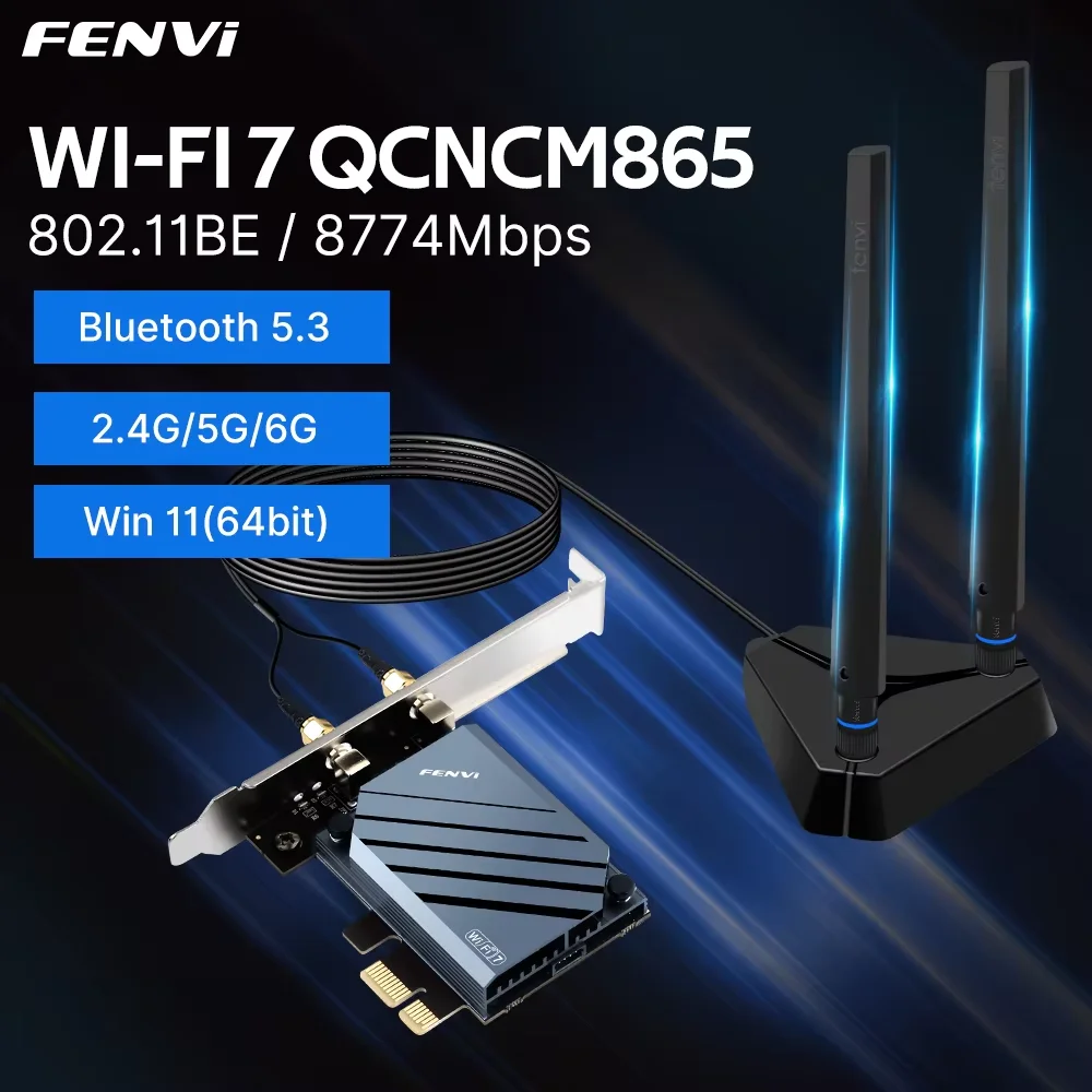 Carte WiFi 7 QCNCM865 2,4 Gb/s Bluetooth 5.4 Pour PC Windows 11 (neuf)