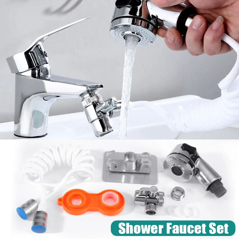 4PCS/set Handheld Toilet Bidet Sprayer Set Sprayer Guns Shower Hand Bidet Faucet Bath Tap Hand Sprayer Shower Head Self Cleaning
