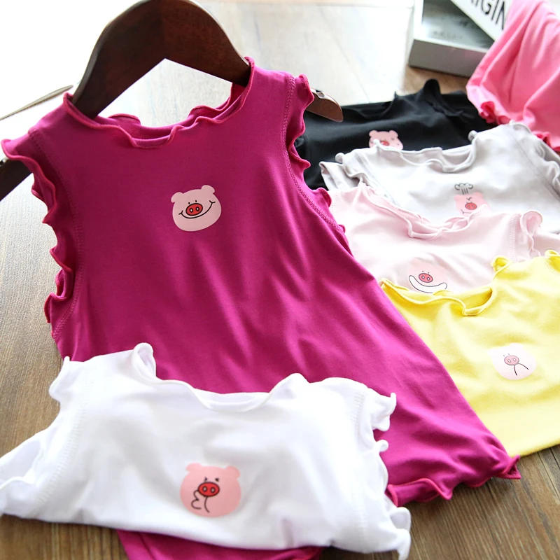 Girls Tank Tops Girls 1-7 Years Old Knitted Vest Comfortable Modal Fabric Children's Summer Cool Top Sleeveless Kids Cute Home Halter Clothes girls tank tops