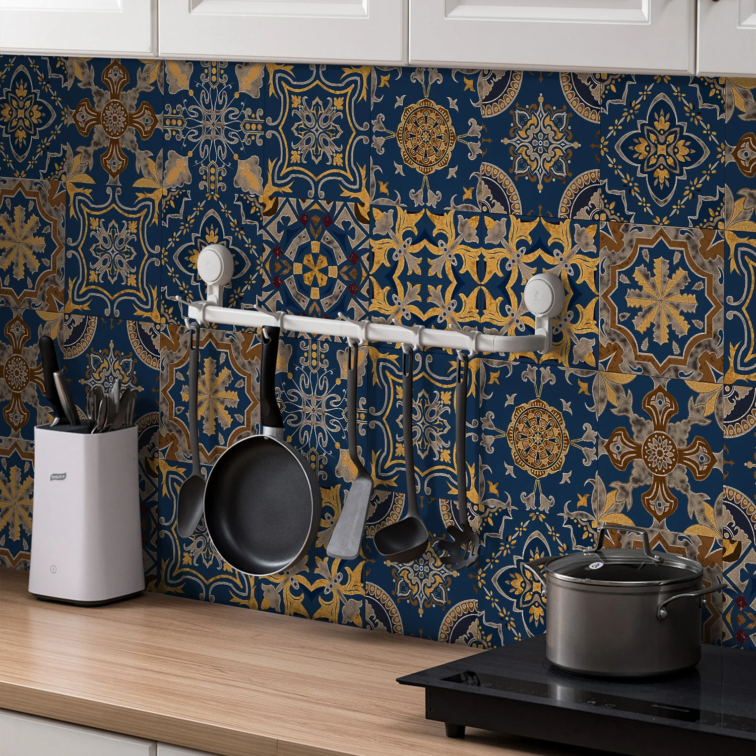 FoLIESEN Lámina Autoadhesiva De 15 X 15 Cm, Para Azulejos Y Cenefas, Para Baño, Cocina Y