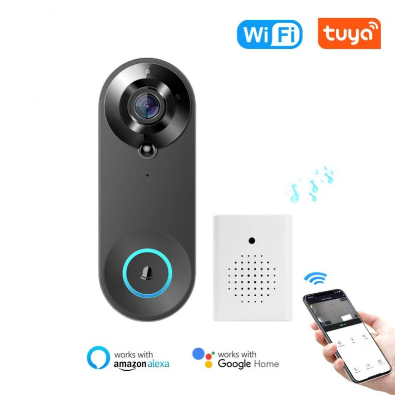 Intelligent Wireless Wifi Doorbell Home Remote Smart Door Bell 1080P Tuya Wireless WIFI High Definition Visual Doorbel Camera aiphone video intercom