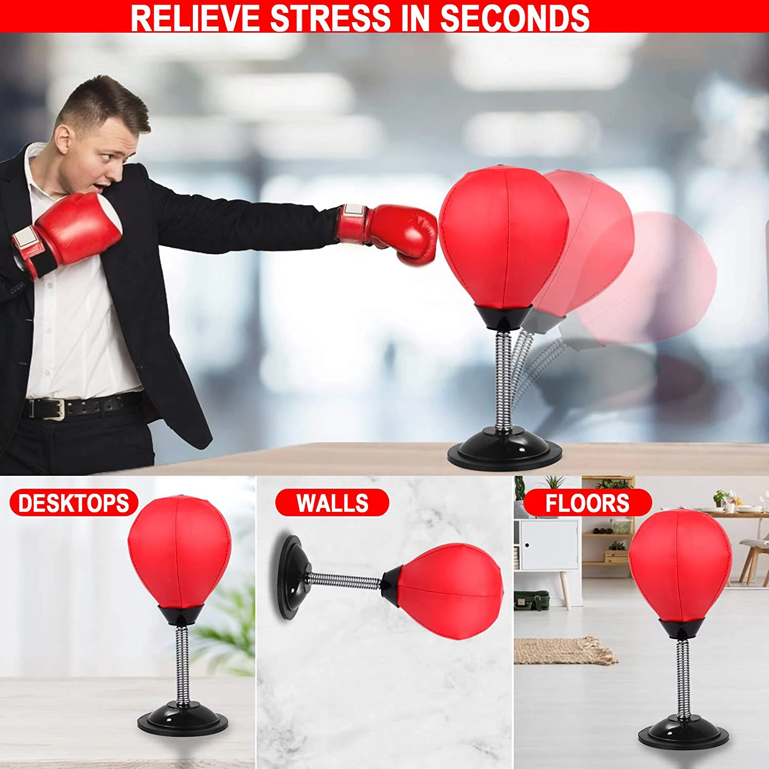 PU Desktop Boxing Ball Stress Relief Fighting Speed Reflex Training Punch Muay Thai MMA Exercise Sports Equipment
