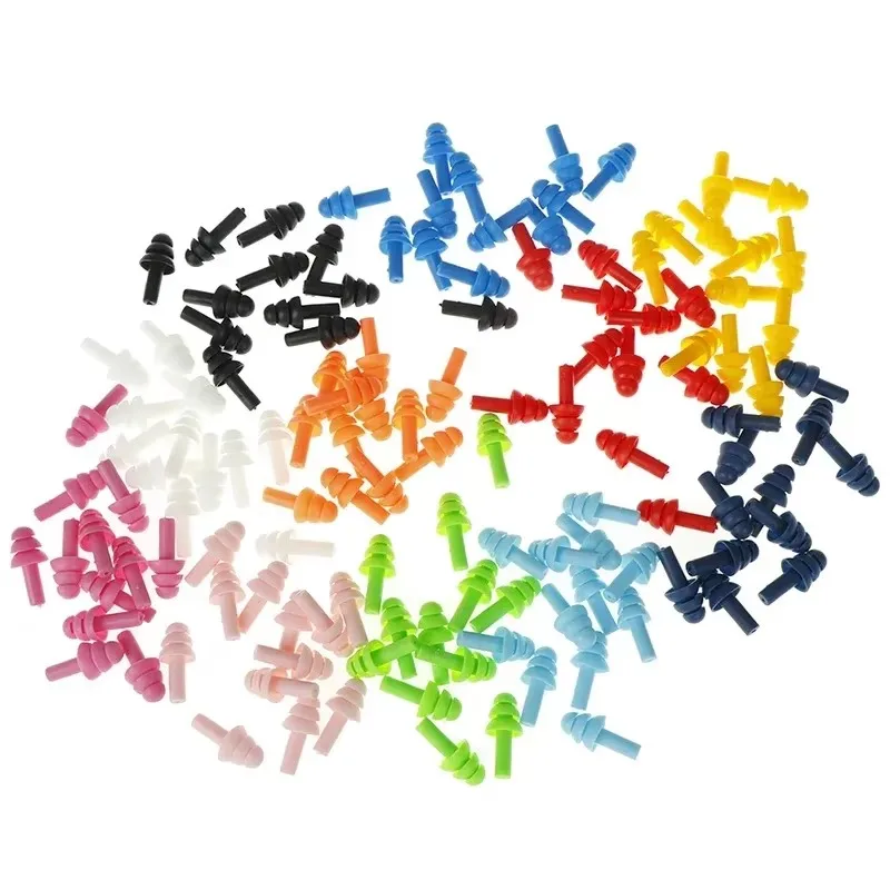 Lot de 10 bouchons d'oreilles antibruit réutilisables dans leur boîte de rangement, protection auditive pour sommeil ou travail.