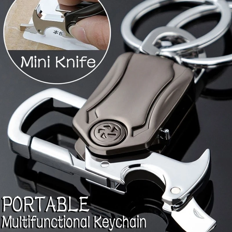 Llavero Retro De Acero Inoxidable Para Hombre, Colgante De Cuchillo