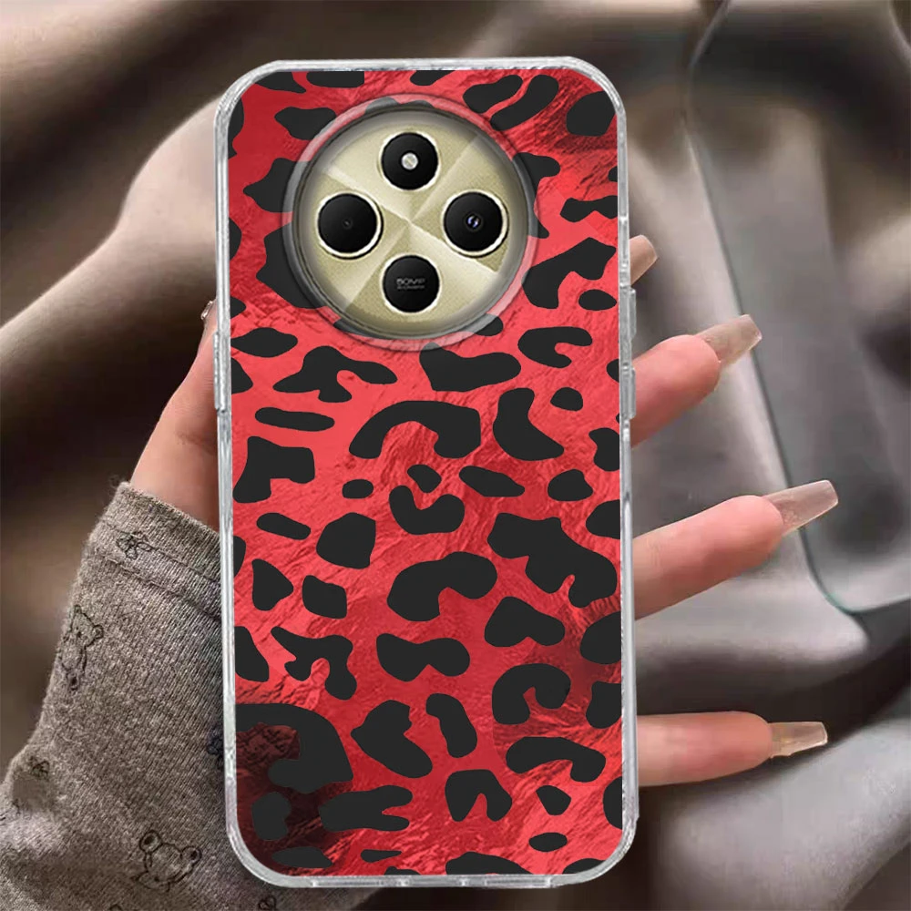 Vintage Red Leopard TPU Phone Case Cover