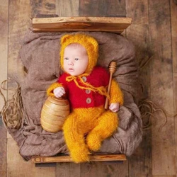 Lovely Design Newborn Photography Props Baby Photo Shoot Props Mohair Hat & Jumpsuit Props Boys Girls Photography Props