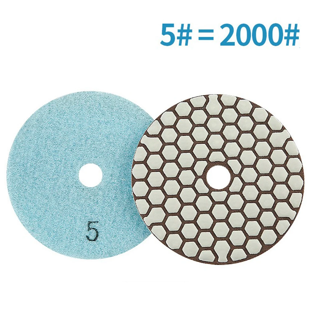 Lot 7 Disques Diamant Polissage 100mm #50 à #3000 + Adaptateur M14 - Tampons Pour Granit Marbre Quartz Pierre Meuleuse