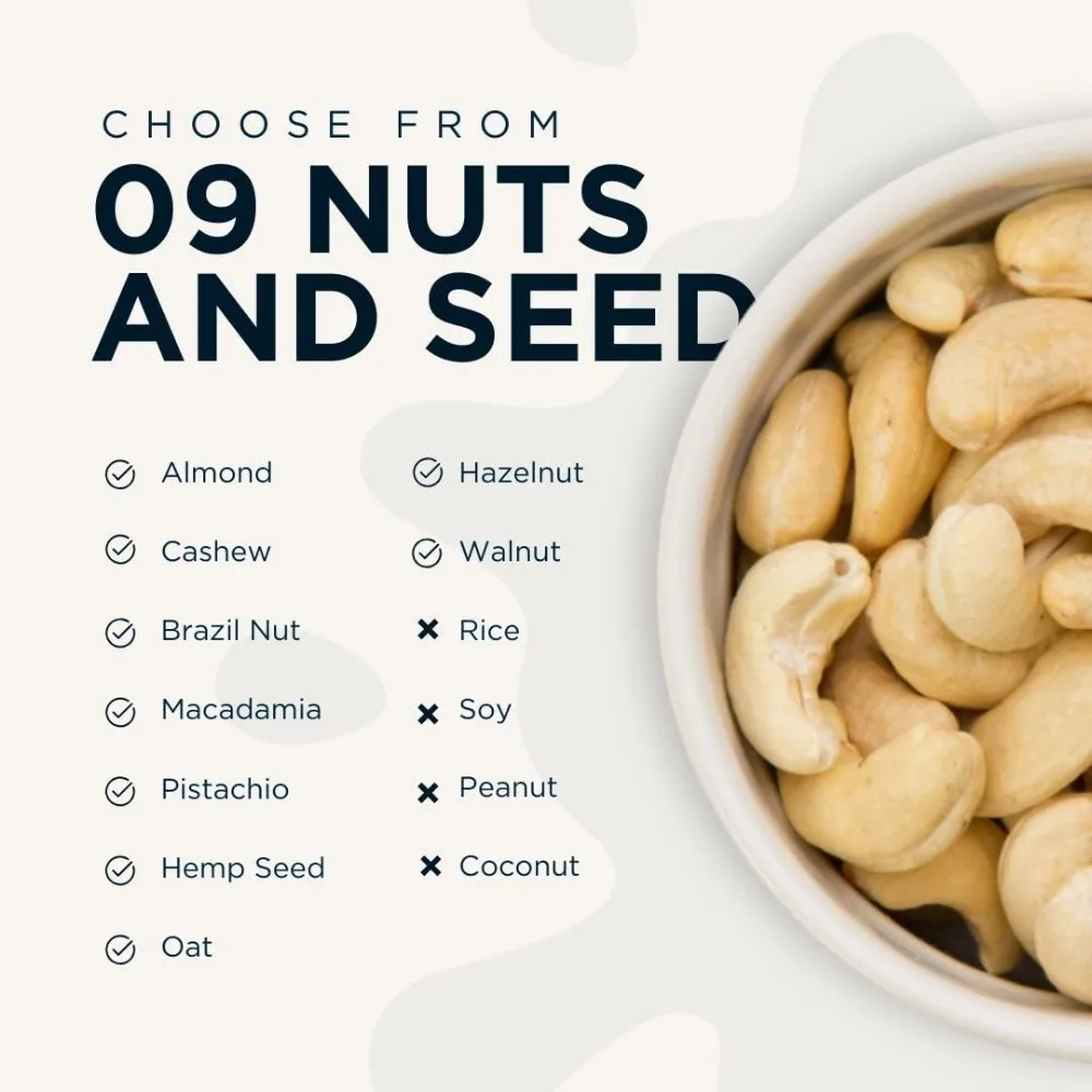 Milk Maker, Plant-Based Milk in 6 Minutes, 9 Options, Easy 3-Step Process