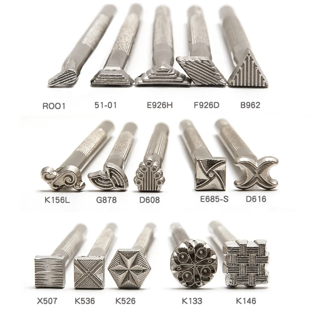 Description Picture 5 of itemLeather Staming Kit Metal Punch Tool DIY Pottery Clay Ceramic Embossing Mold Leathercraft Carving Printing Punch Stamp Head