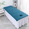 Solid Velvet Beauty Salon SPA Bed Sheets Massage Warm Bed Table Cover Sabanas Para Cama Soft Salon Sheets With Hole 2