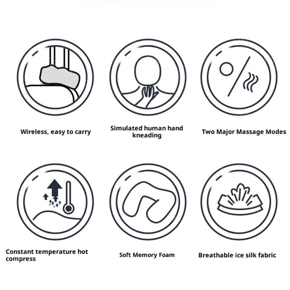 Rechargeable Neck Massager U Shaped Pillow Multifunctional Portable Shoulder Cervical Massager Outdoor Home Car Relaxing Massage