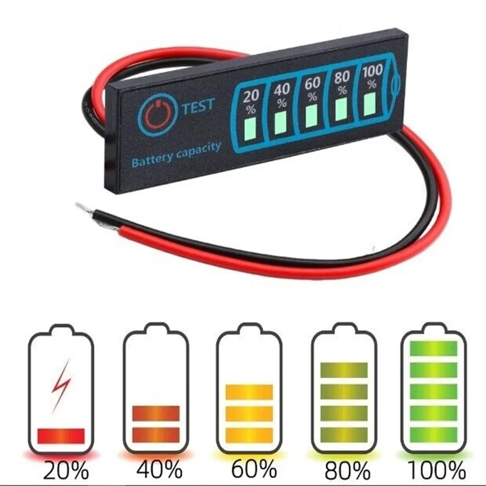 

DC5-30V 12V 24V LED Battery Capacity Indicator Power Display Panel Lithium Lead Acid Battery Capacity Voltage Meter Module