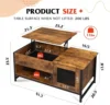 Coffee Table, 41.7" Lift Top Coffee Table with Hidden Compartment and Storage Cabinet, Wood Center Table , Rustic Brown 3
