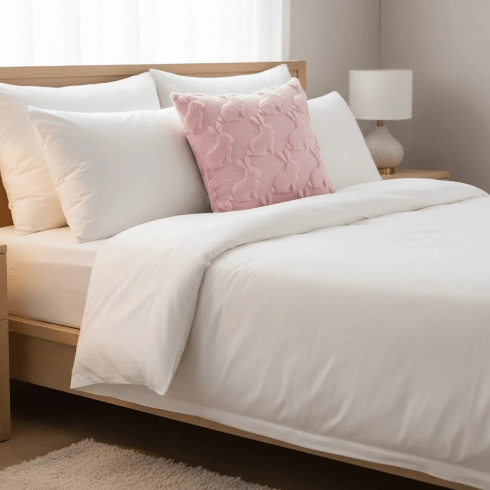 Home Decor Rabbit Throw Pillow Cover Warm Square Pillowcase 45cm Sofa Cushion Cover Bedroom