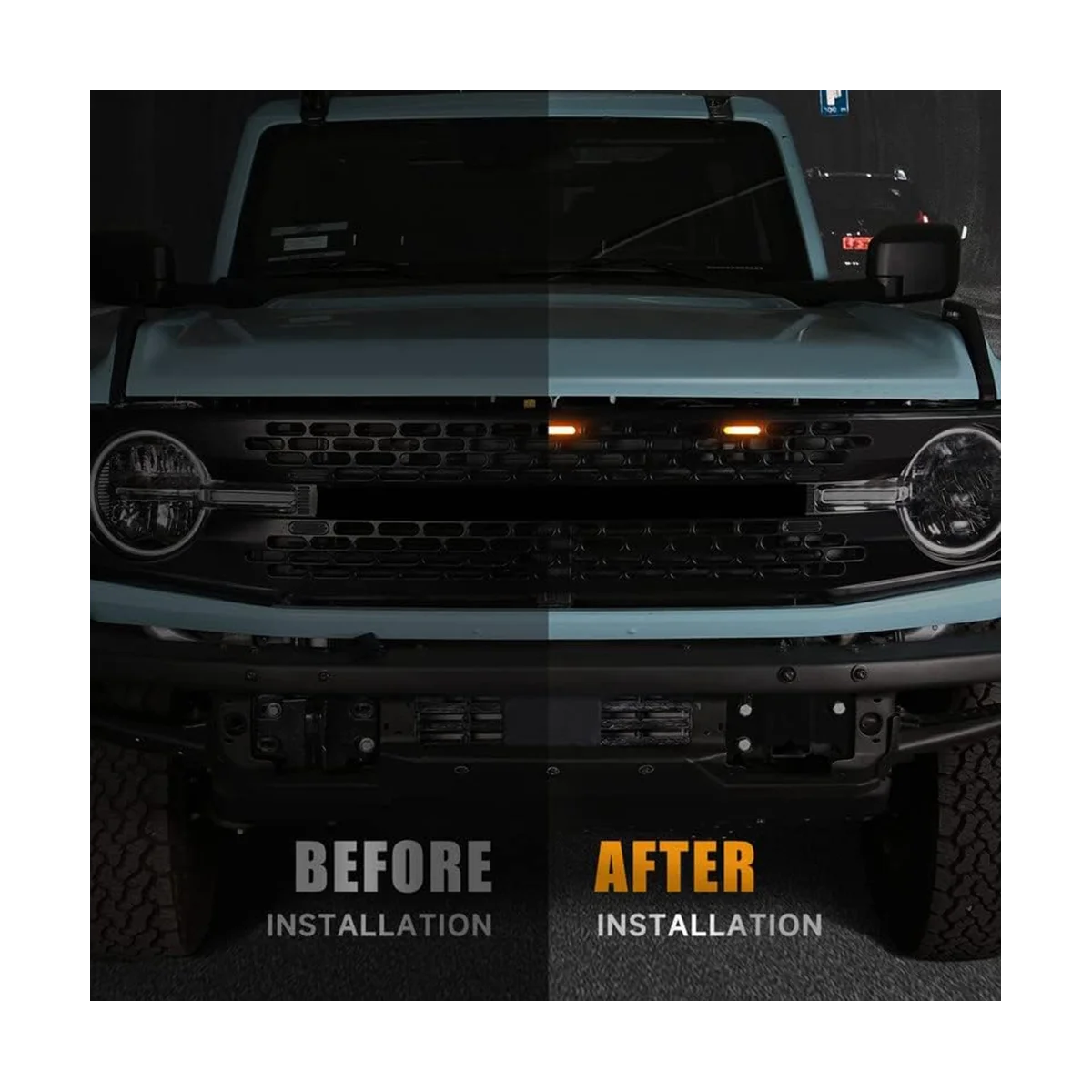 

Светодиодный решетчатые огни для Ford Bronco 2021-2023 2/4-дверные желтые запчасти
