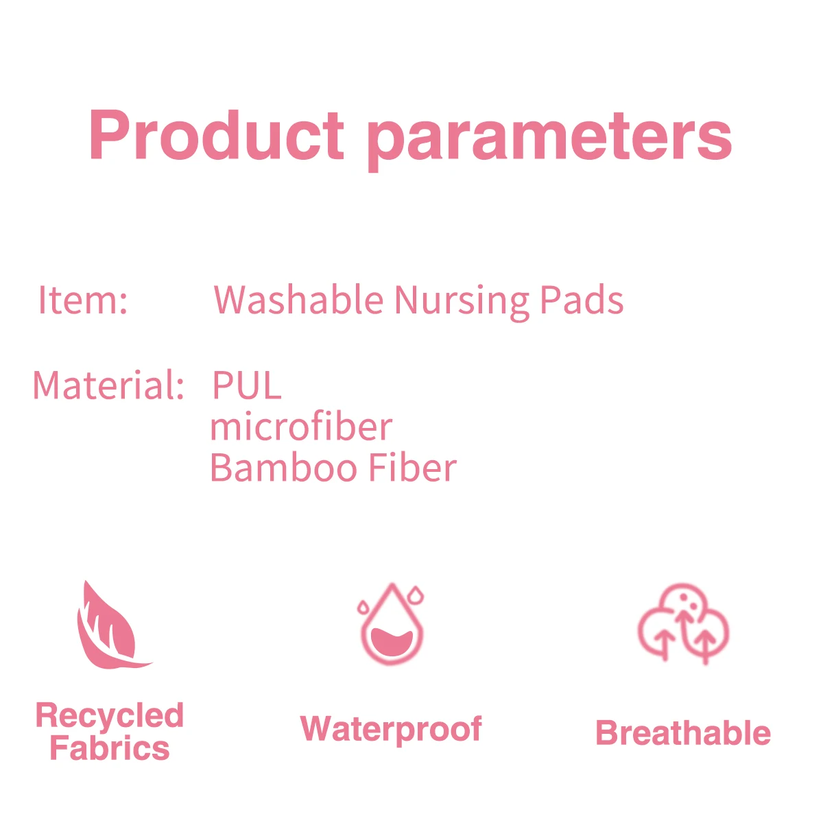 6 Pcs/Set Waterproof 10cm Bamboo Breastfeeding Pad Reusable Nursing Pads With Laundry Bag 5