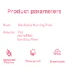 6 Pcs/Set Waterproof 10cm Bamboo Breastfeeding Pad Reusable Nursing Pads With Laundry Bag 5