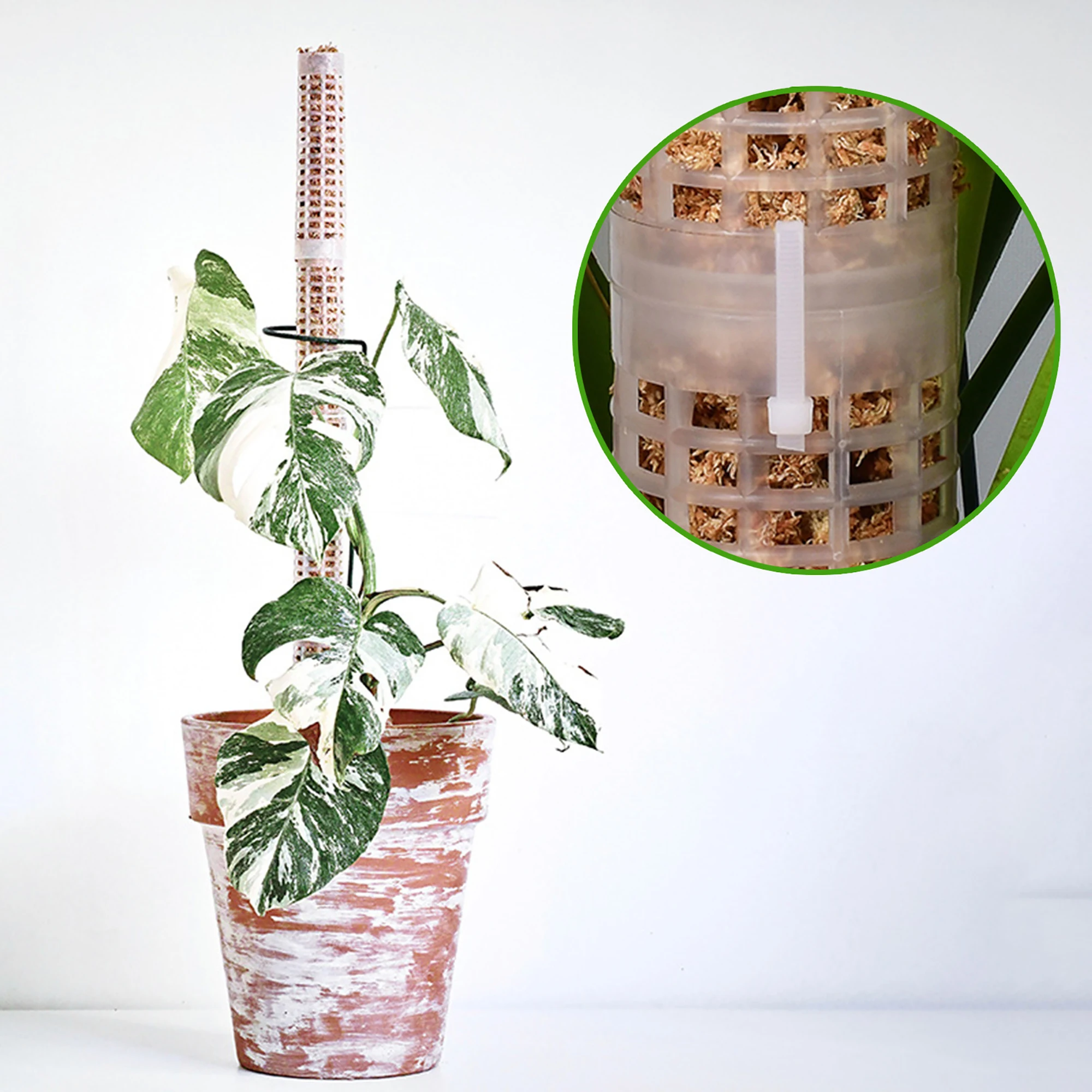 Plant Climbing Frame Stackable Plant Moss Stick Plastic Hollowed Design Moss Pole Potted Plants Climbing Supporting Stick