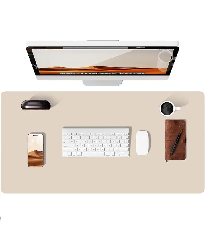 Large Mouse Pad,Office Desk Mat, Leather Desk Pad Protector, Non-Slip PU Leather Desk Blotter, Laptop Desk Pad - Image 8