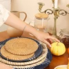9PCS Boho Wall Decor Rattan Wall Decor Wicker Wall Decoration Hanging Wall Basket Wicker Wall Tray for Living Room 5