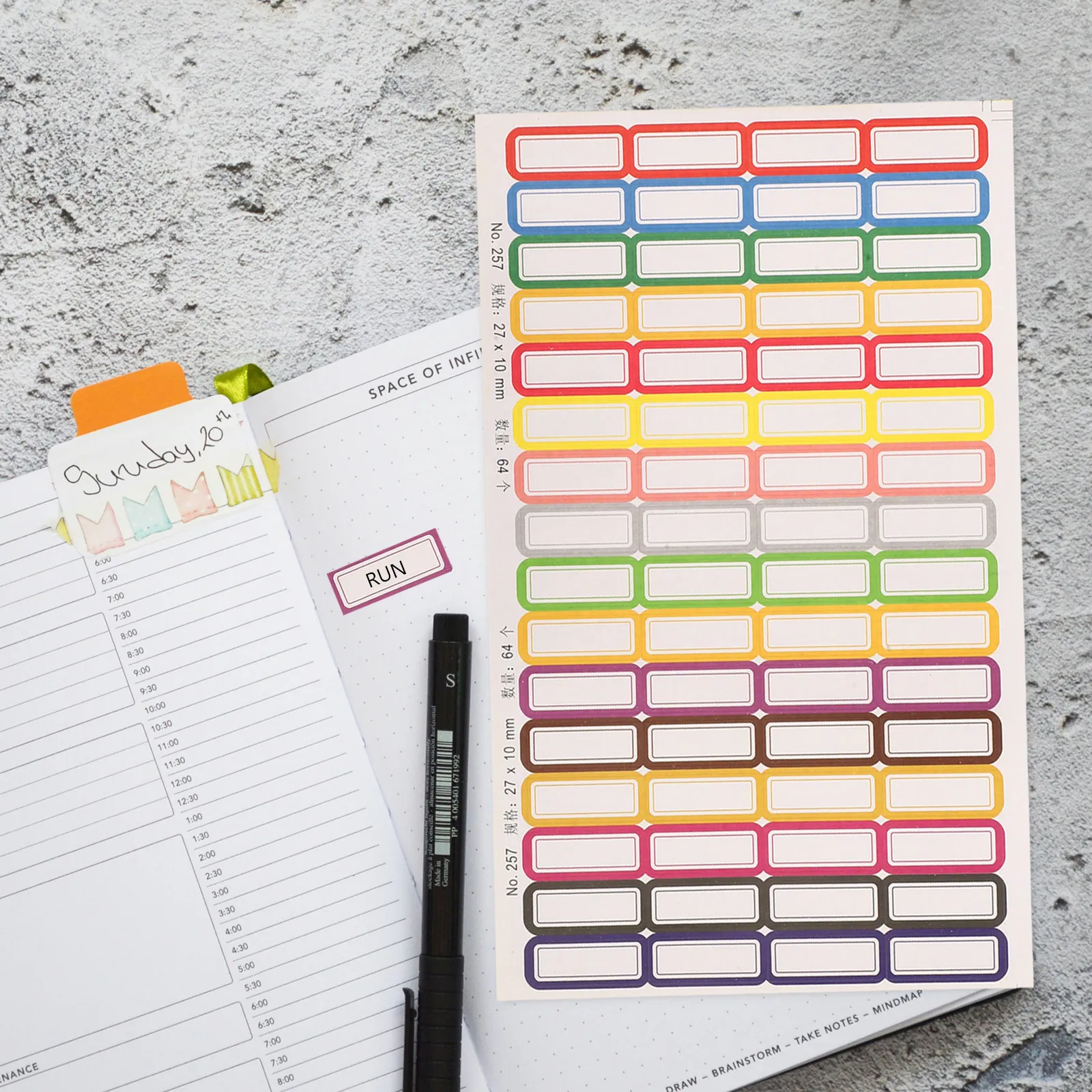 20매 분리 가능한 이름 스티커(병, 항아리, 폴더, 바인더, 실험관, 종이류용) 보육원, 학교용 간편 부착 라벨