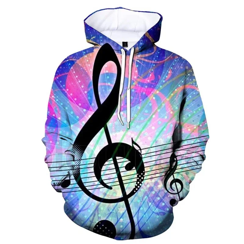 thumbnail image 1 of Sudadera con capucha con estampado 3D de notas musicales divertidas para hombre, sudaderas con patrón de personalidad, sudaderas con capucha de calle geniales de otoño, sudaderas con capucha de manga, 1 of 5